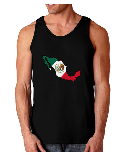 Mexico Outline - Mexican Flag Dark Loose Tank Top by TooLoud-Mens Loose Tank Top-TooLoud-Black-Small-Davson Sales