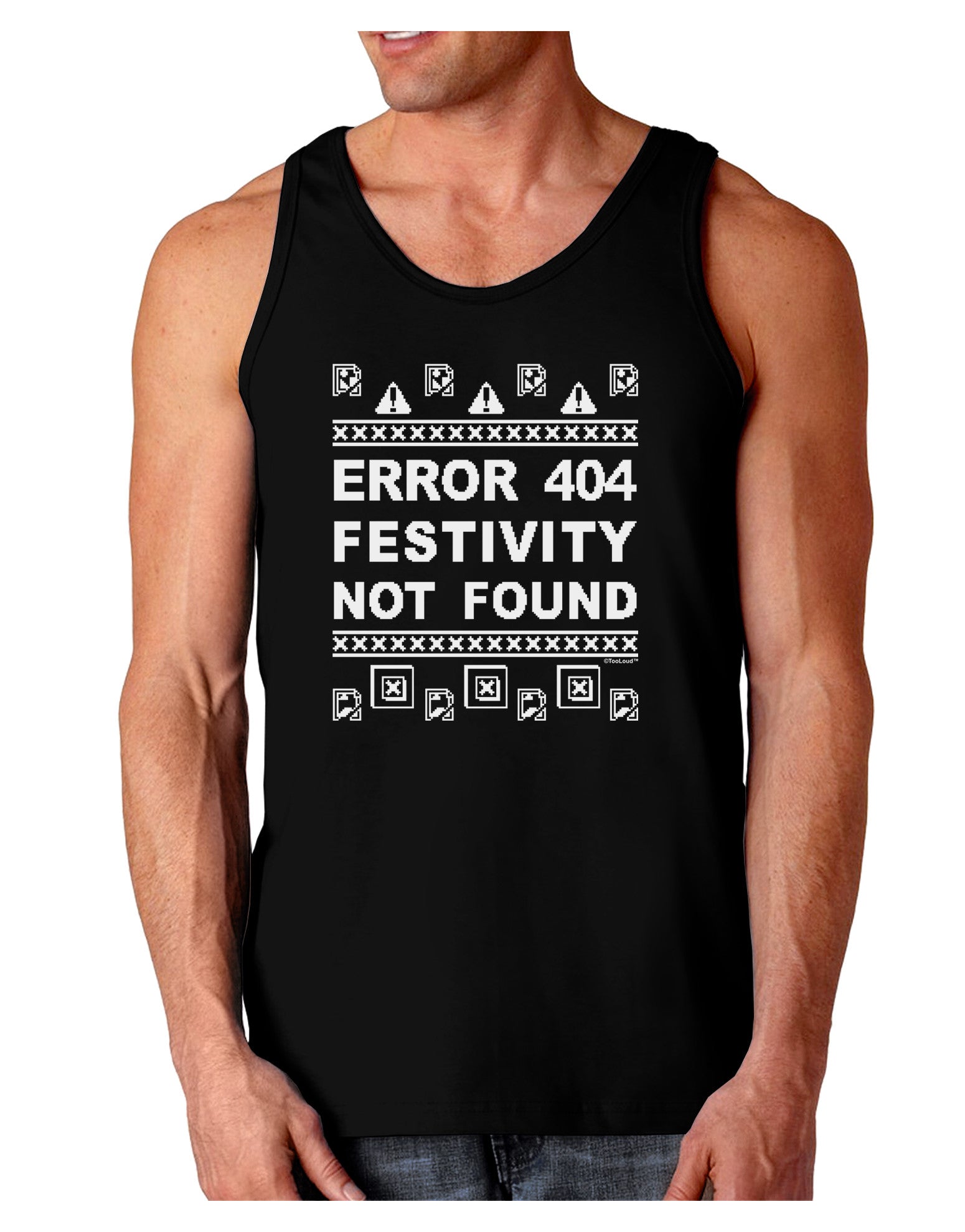 Error 404 Festivity Not Found Dark Loose Tank Top by-Mens Loose Tank Top-TooLoud-Black-Small-Davson Sales