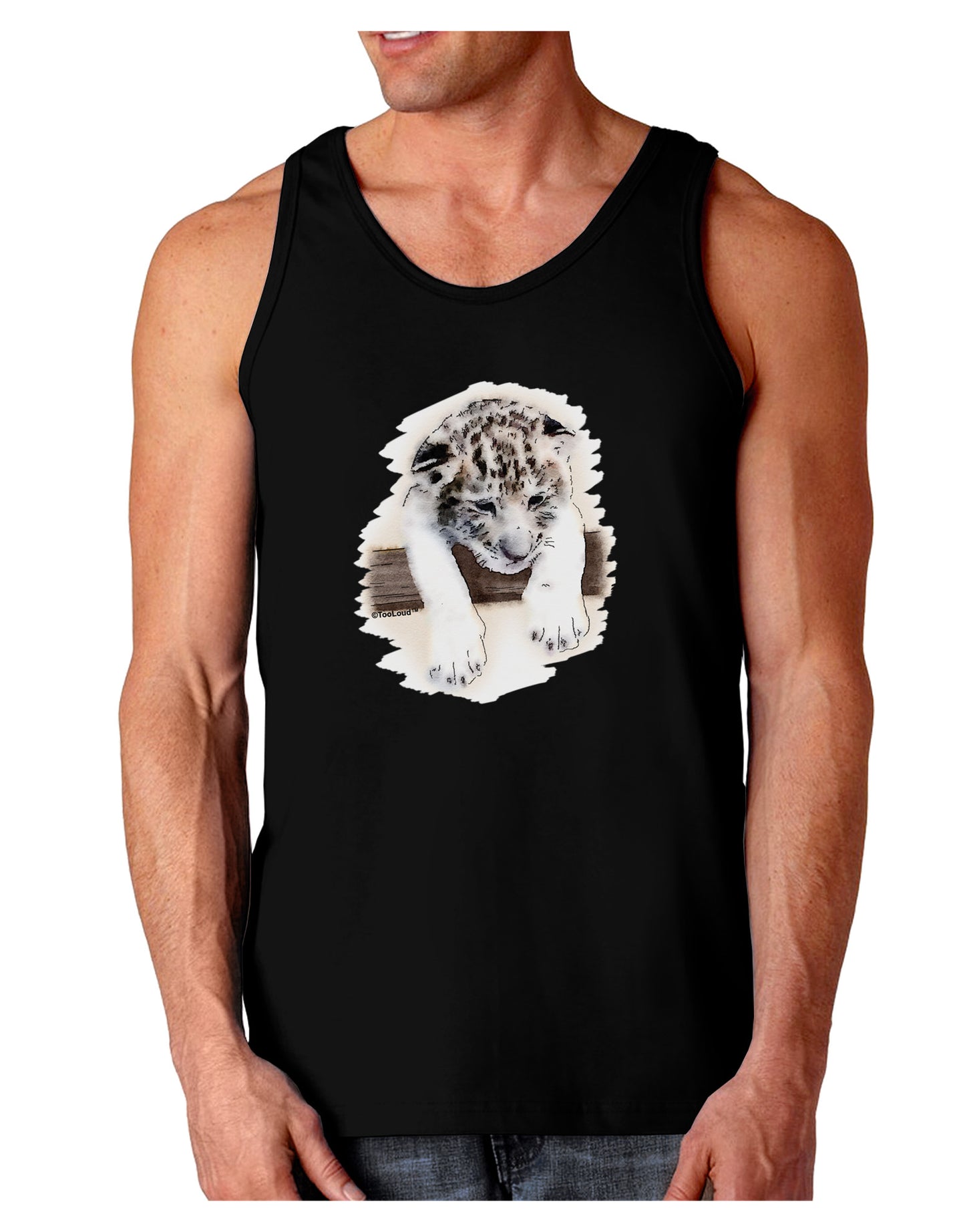 Leopard Cub Dark Loose Tank Top-Mens Loose Tank Top-TooLoud-Black-Small-Davson Sales