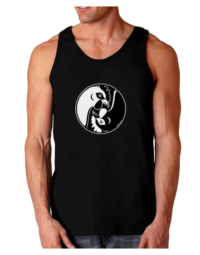 TooLoud Yin Yang Chicken Dark Loose Tank Top-Mens Loose Tank Top-TooLoud-Black-Small-Davson Sales