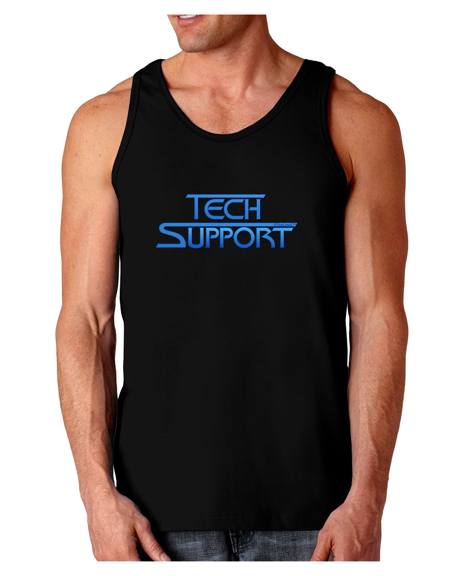 Tech Support Logo Dark Loose Tank Top-Mens Loose Tank Top-TooLoud-Black-Small-Davson Sales