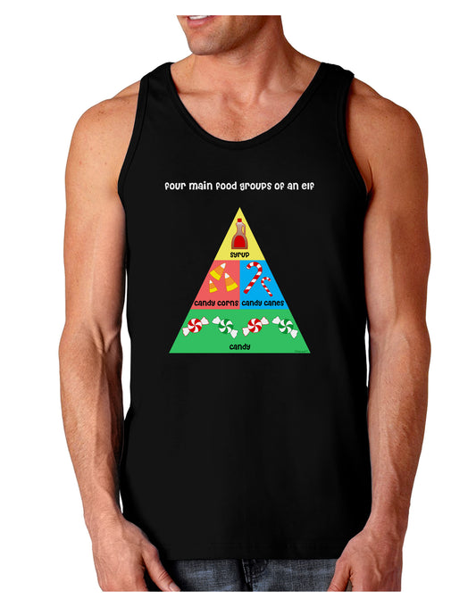 Four Main Food Groups of an Elf - Christmas Dark Loose Tank Top-Mens Loose Tank Top-TooLoud-Black-Small-Davson Sales