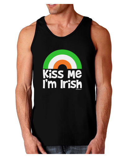 Irish Flag Rainbow - Kiss Me I'm Irish Dark Loose Tank Top by TooLoud-Mens Loose Tank Top-TooLoud-Black-Small-Davson Sales