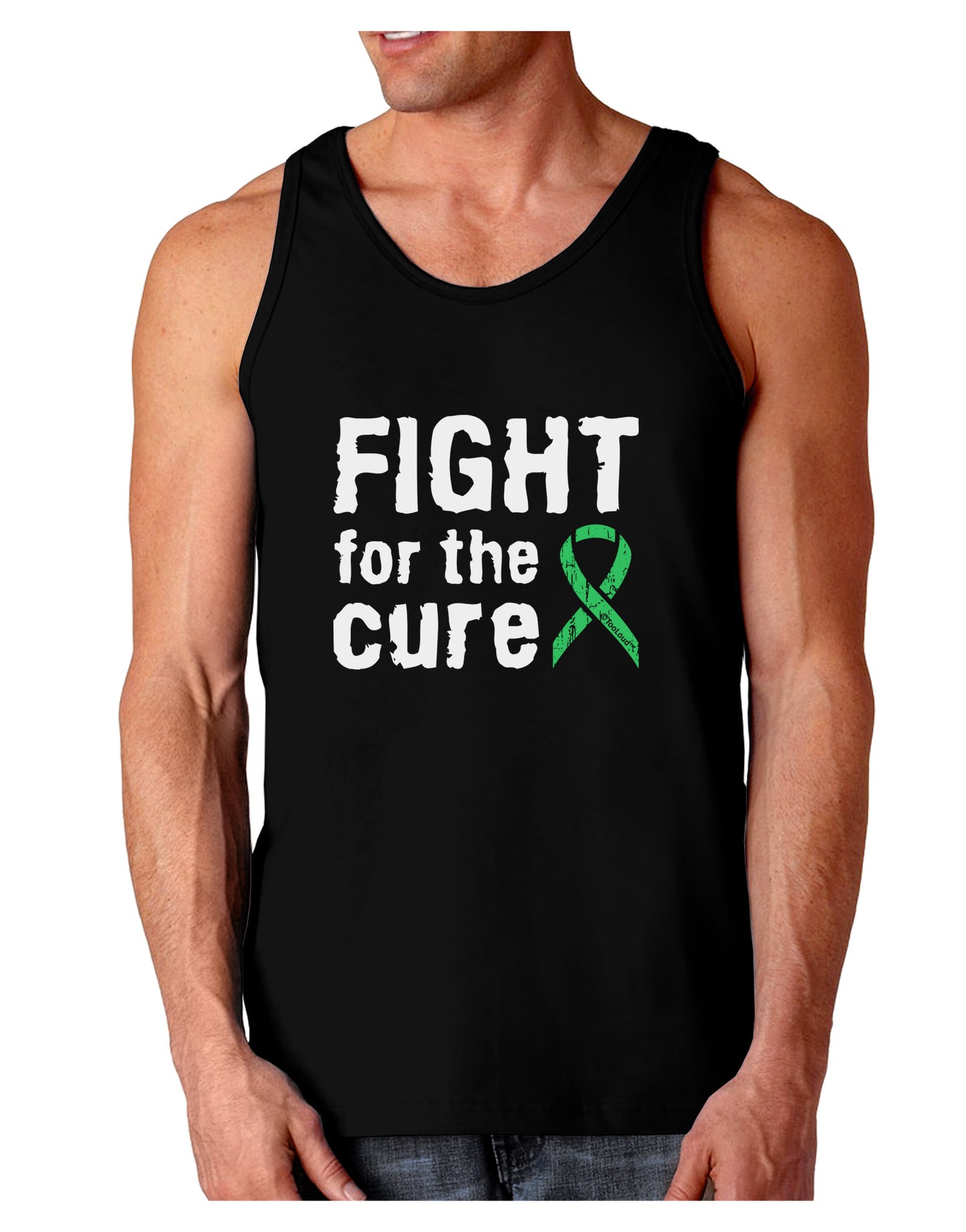 Fight for the Cure - Light Green Ribbon Celiac Disease Dark Loose Tank Top-Mens Loose Tank Top-TooLoud-Black-Small-Davson Sales