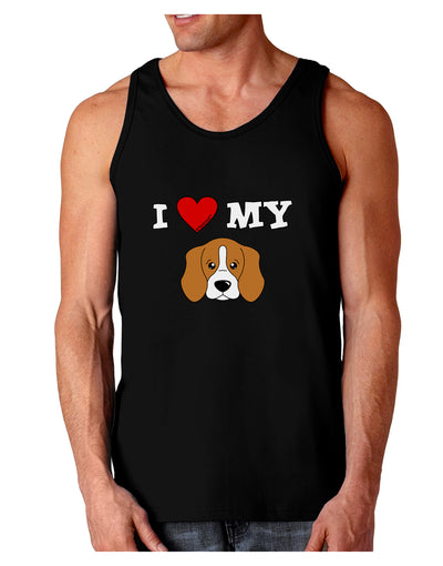 I Heart My - Cute Beagle Dog Dark Loose Tank Top by TooLoud-Mens Loose Tank Top-TooLoud-Black-Small-Davson Sales