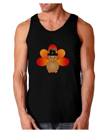 Cute Pilgrim Turkey Thanksgiving Dark Loose Tank Top-Mens Loose Tank Top-TooLoud-Black-Small-Davson Sales