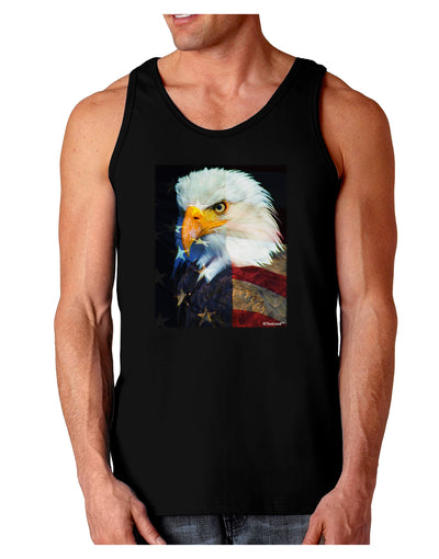 Patriotic Bald Eagle - American Flag Dark Loose Tank Top by TooLoud-Mens Loose Tank Top-TooLoud-Black-Small-Davson Sales