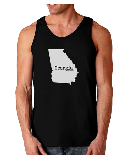 Georgia - United States Shape Dark Loose Tank Top by TooLoud-Mens Loose Tank Top-TooLoud-Black-Small-Davson Sales