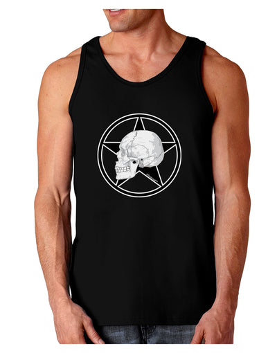 White Skull With Star Dark Loose Tank Top by TooLoud-Mens Loose Tank Top-TooLoud-Black-Small-Davson Sales