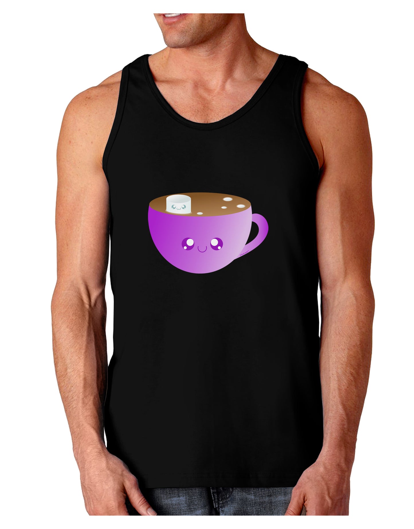 Cute Hot Cocoa Christmas Dark Loose Tank Top-Mens Loose Tank Top-TooLoud-Black-Small-Davson Sales