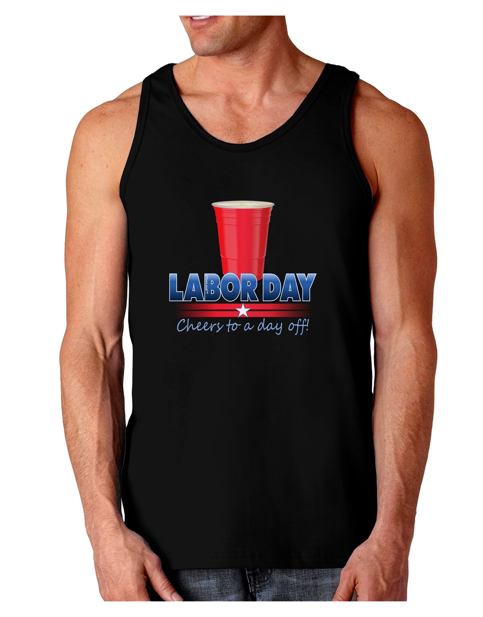 Labor Day - Cheers Dark Loose Tank Top-Mens Loose Tank Top-TooLoud-Black-Small-Davson Sales
