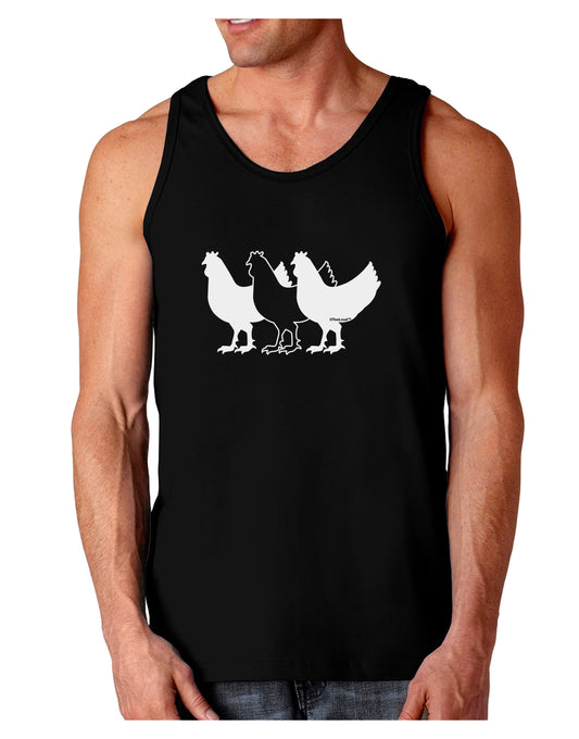 Three French Hens Dark Loose Tank Top-Mens Loose Tank Top-TooLoud-Black-Small-Davson Sales