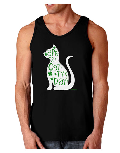 Happy St. Catty's Day - St. Patrick's Day Cat Dark Loose Tank Top by TooLoud-Mens Loose Tank Top-TooLoud-Black-Small-Davson Sales