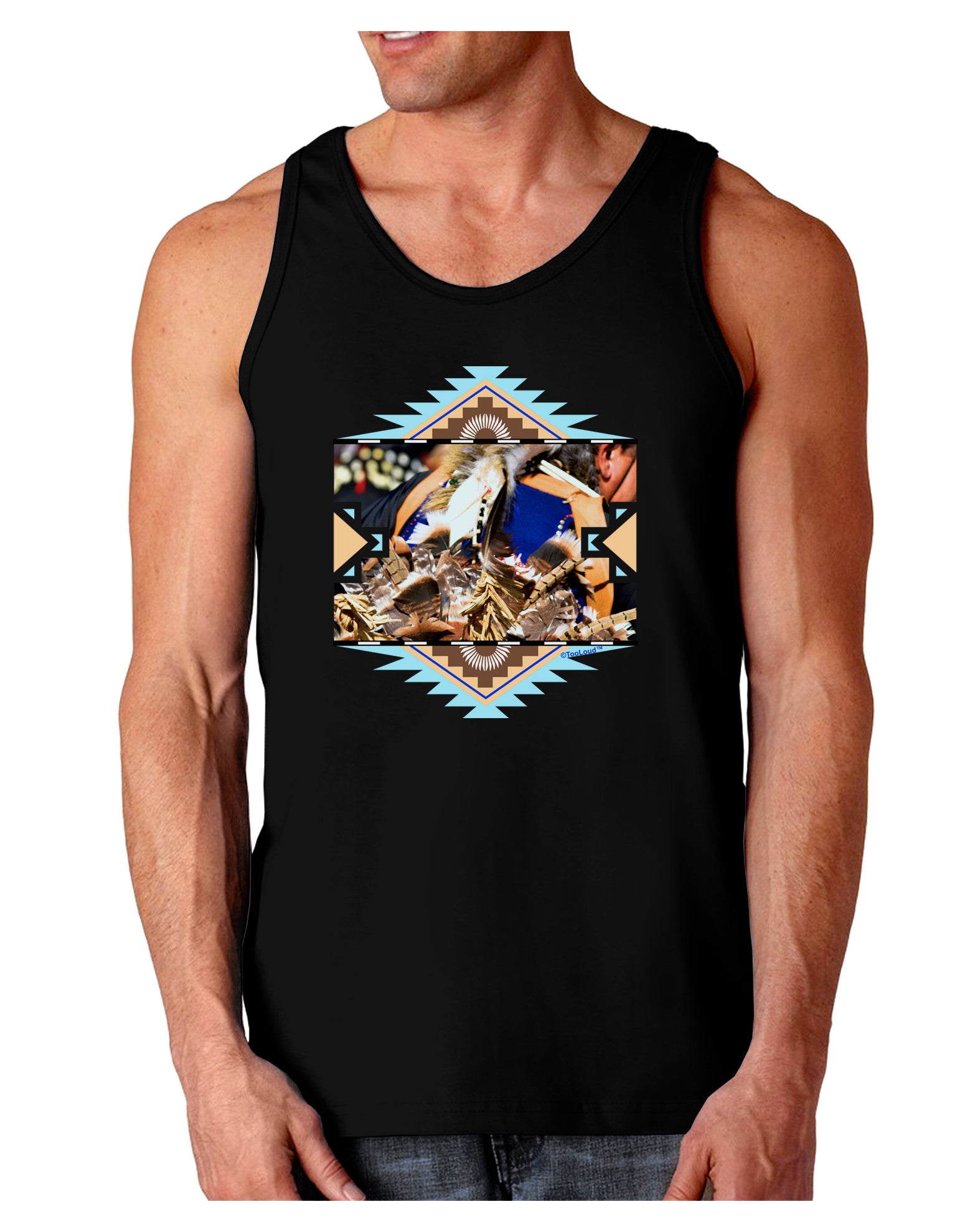 Native American Dancer 1 Dark Loose Tank Top-Mens Loose Tank Top-TooLoud-Black-Small-Davson Sales