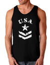 USA Military Star Stencil Logo Dark Loose Tank Top-Mens Loose Tank Top-TooLoud-Black-Small-Davson Sales