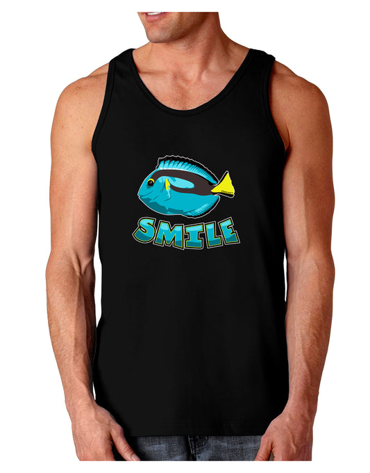 Blue Tang Fish - Smile Dark Loose Tank Top-Mens Loose Tank Top-TooLoud-Black-Small-Davson Sales