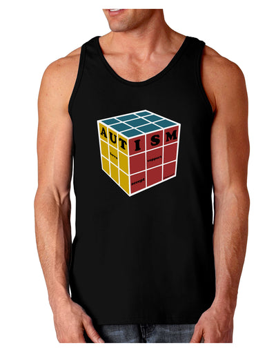 Autism Awareness - Cube Color Dark Loose Tank Top-Mens Loose Tank Top-TooLoud-Black-Small-Davson Sales