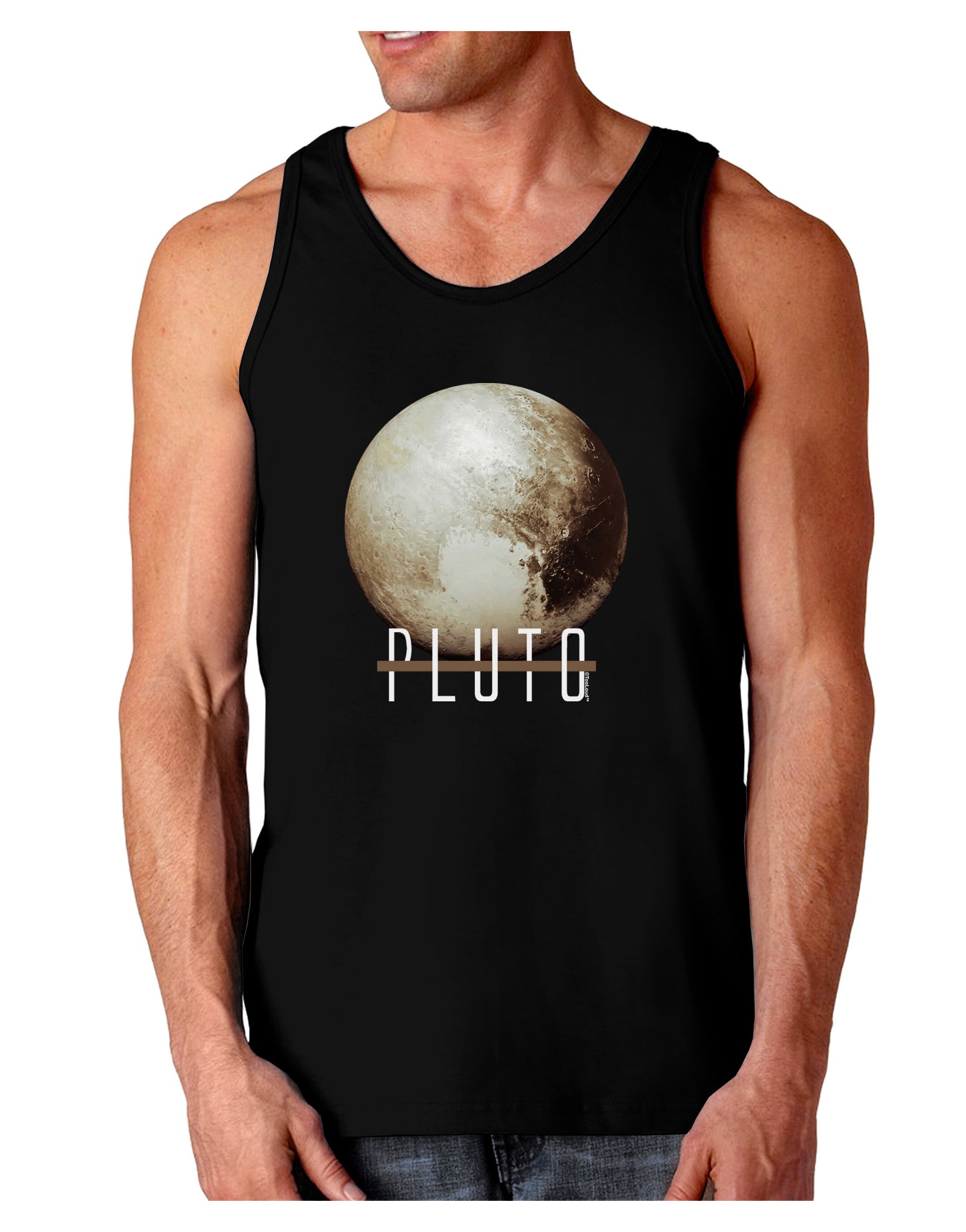 Planet Pluto Text Dark Dark Loose Tank Top-Mens Loose Tank Top-TooLoud-Black-Small-Davson Sales