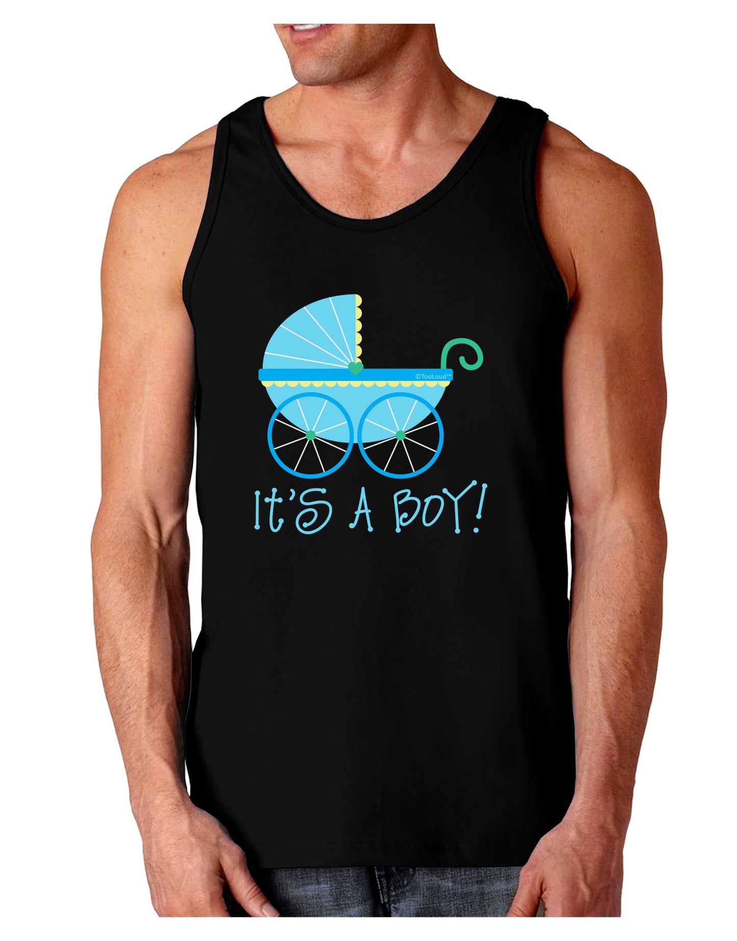 It's a Boy - Baby Boy Carriage Dark Loose Tank Top-Mens Loose Tank Top-TooLoud-Black-Small-Davson Sales