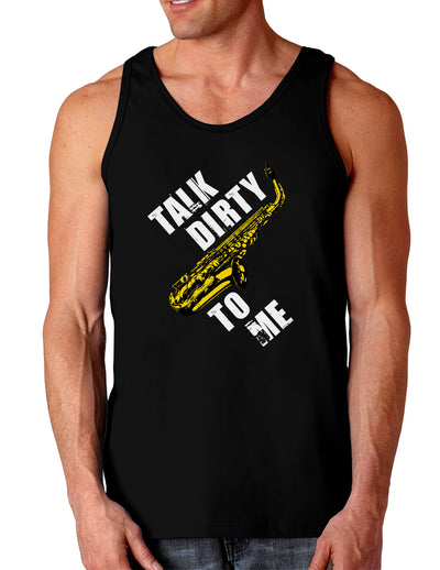 Talk Dirty To Me Saxophone Dark Loose Tank Top-Mens Loose Tank Top-TooLoud-Black-Small-Davson Sales