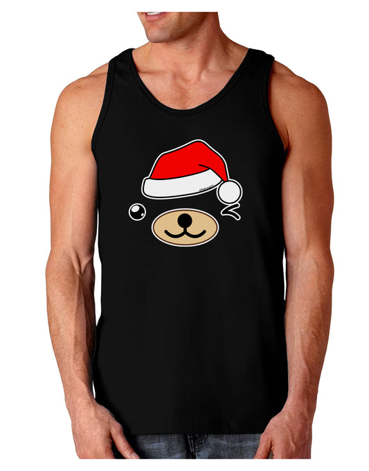 Kyu-T Face Beartholomew Santa Boy Bear Dark Loose Tank Top-Mens Loose Tank Top-TooLoud-Black-Small-Davson Sales