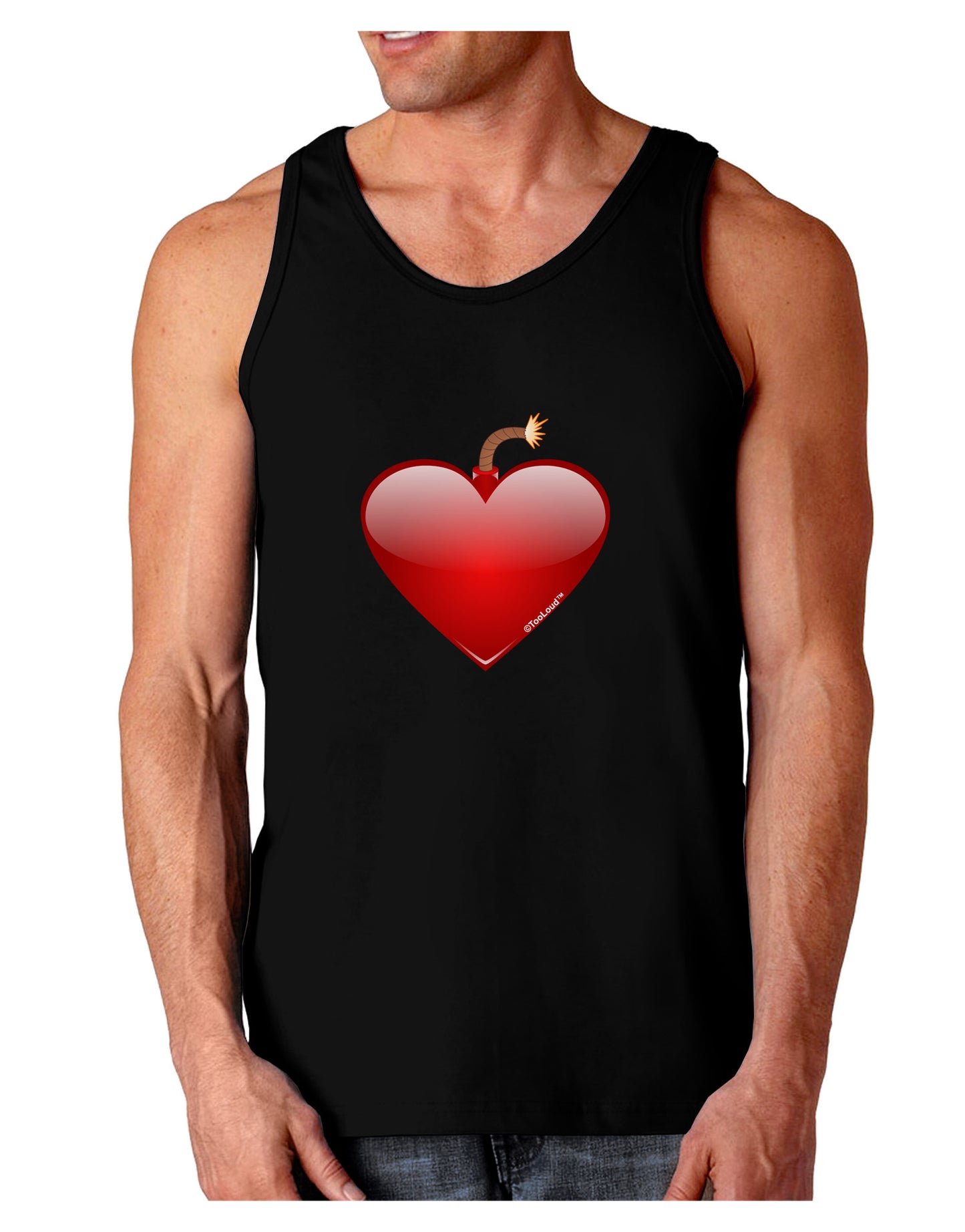Love Bomb Dark Loose Tank Top-Mens Loose Tank Top-TooLoud-Black-Small-Davson Sales