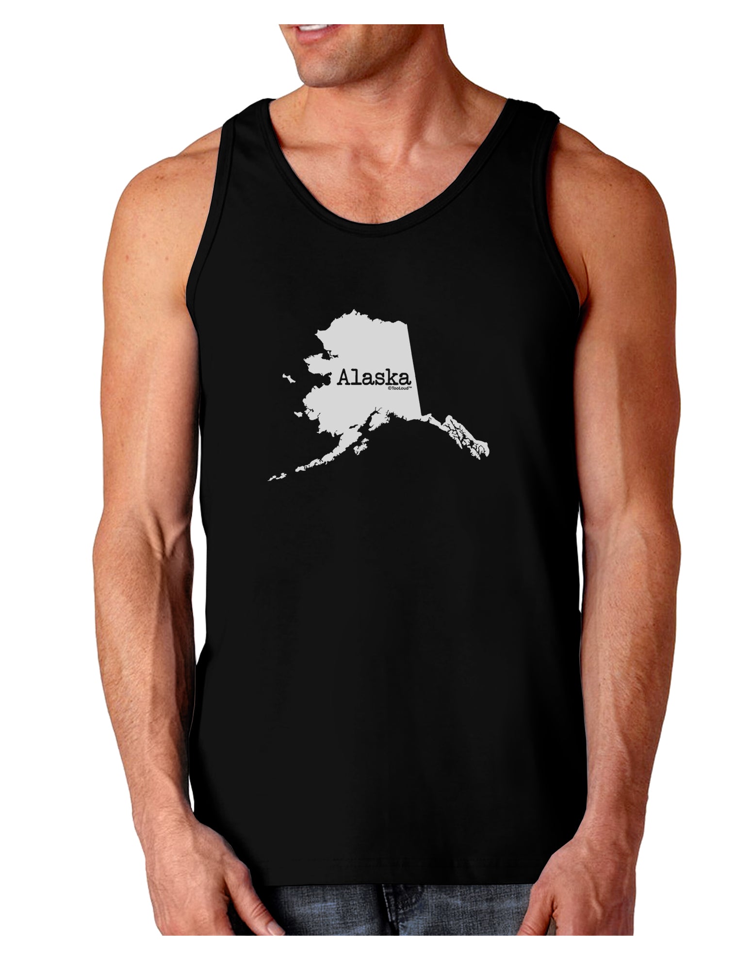 Alaska - United States Shape Dark Loose Tank Top by TooLoud-Mens Loose Tank Top-TooLoud-Black-Small-Davson Sales
