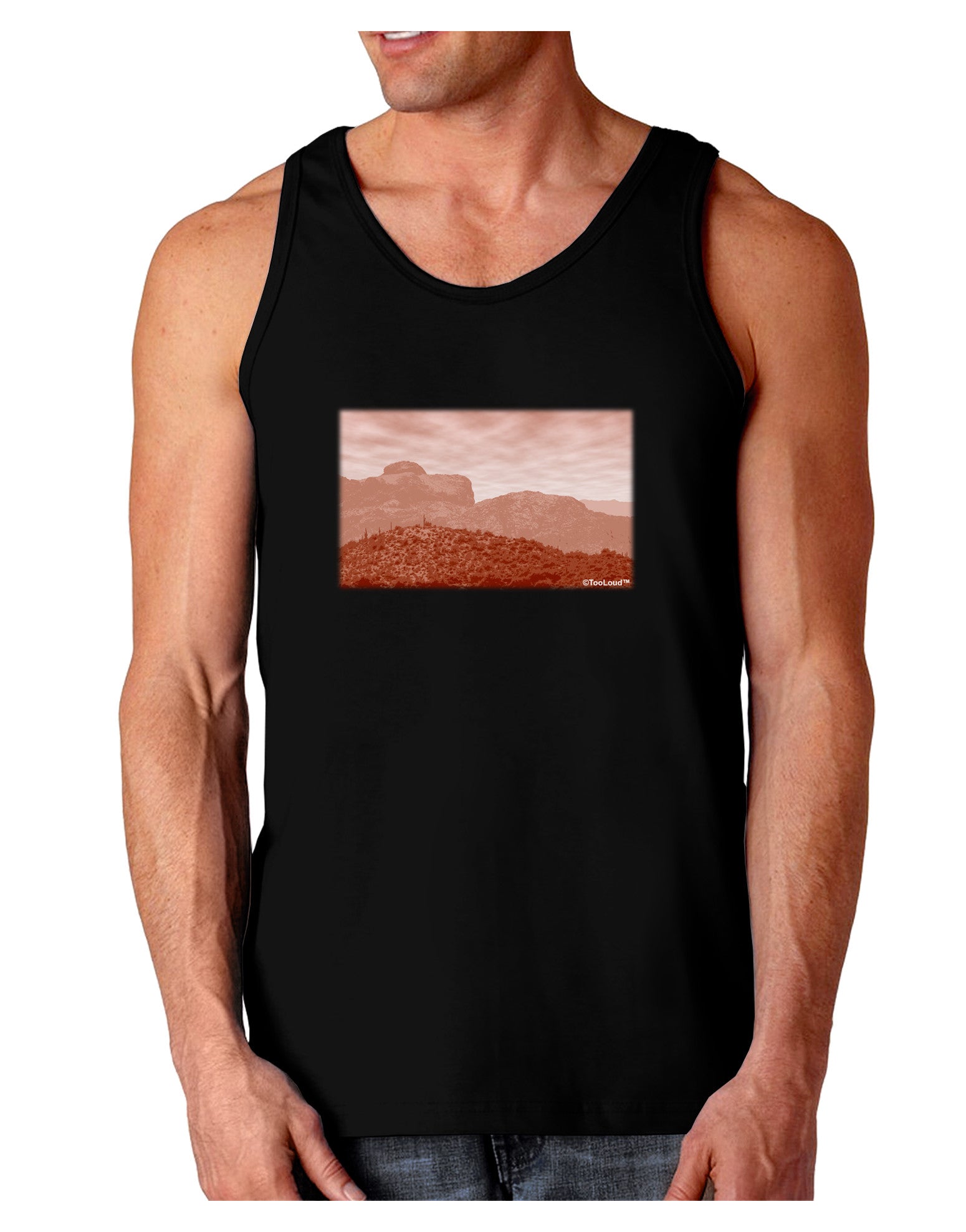 Red Planet Landscape Dark Loose Tank Top-Mens Loose Tank Top-TooLoud-Black-Small-Davson Sales