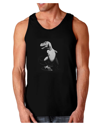 Tyrannosaurus Rex Design - Grayscale Dark Loose Tank Top by TooLoud-Mens Loose Tank Top-TooLoud-Black-Small-Davson Sales