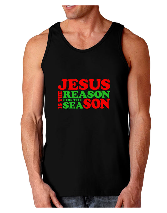 Jesus is the Reason for the Season Christmas Dark Loose Tank Top-Mens Loose Tank Top-TooLoud-Black-Small-Davson Sales