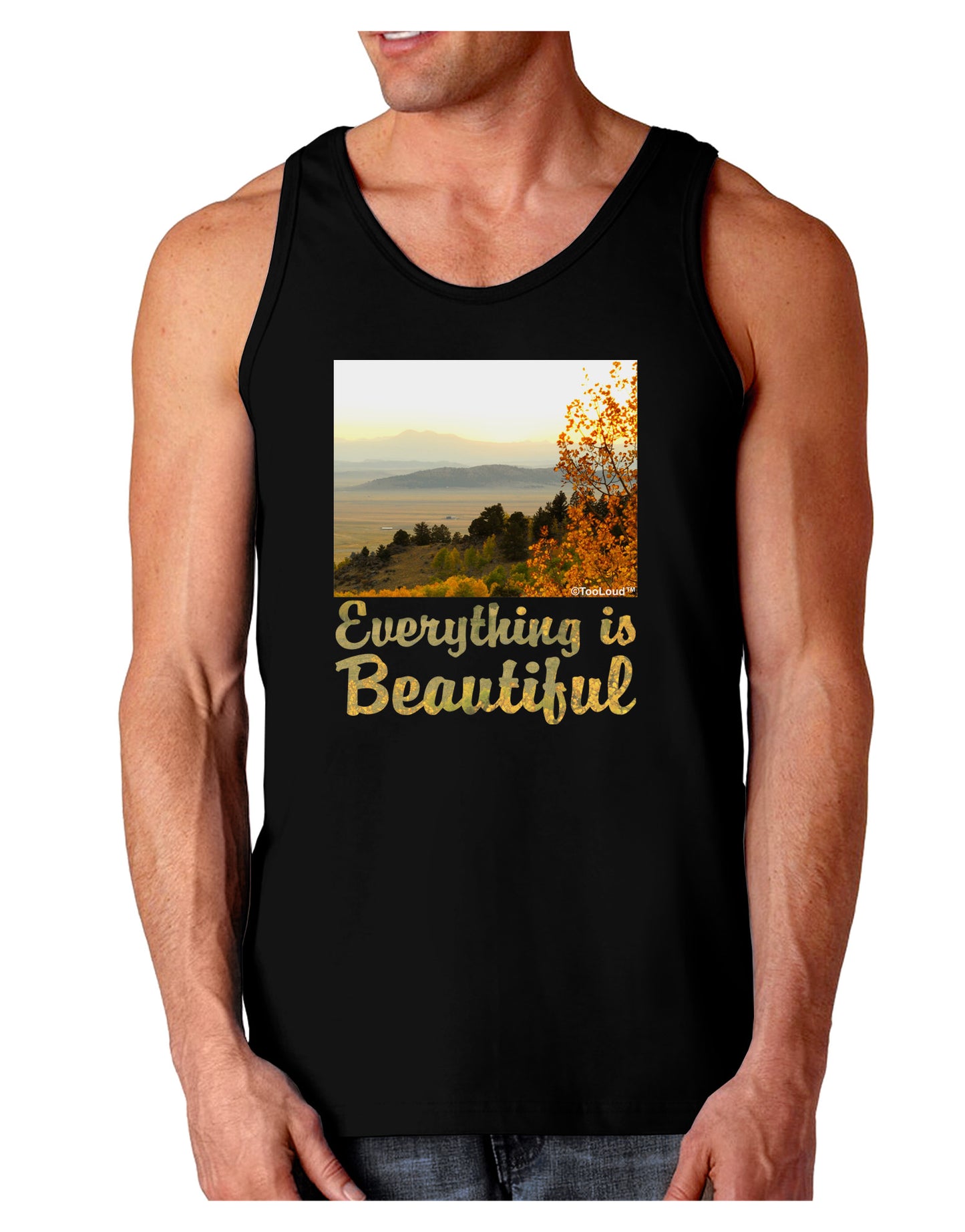 Everything is Beautiful - Sunrise Dark Loose Tank Top by-Mens Loose Tank Top-TooLoud-Black-Small-Davson Sales