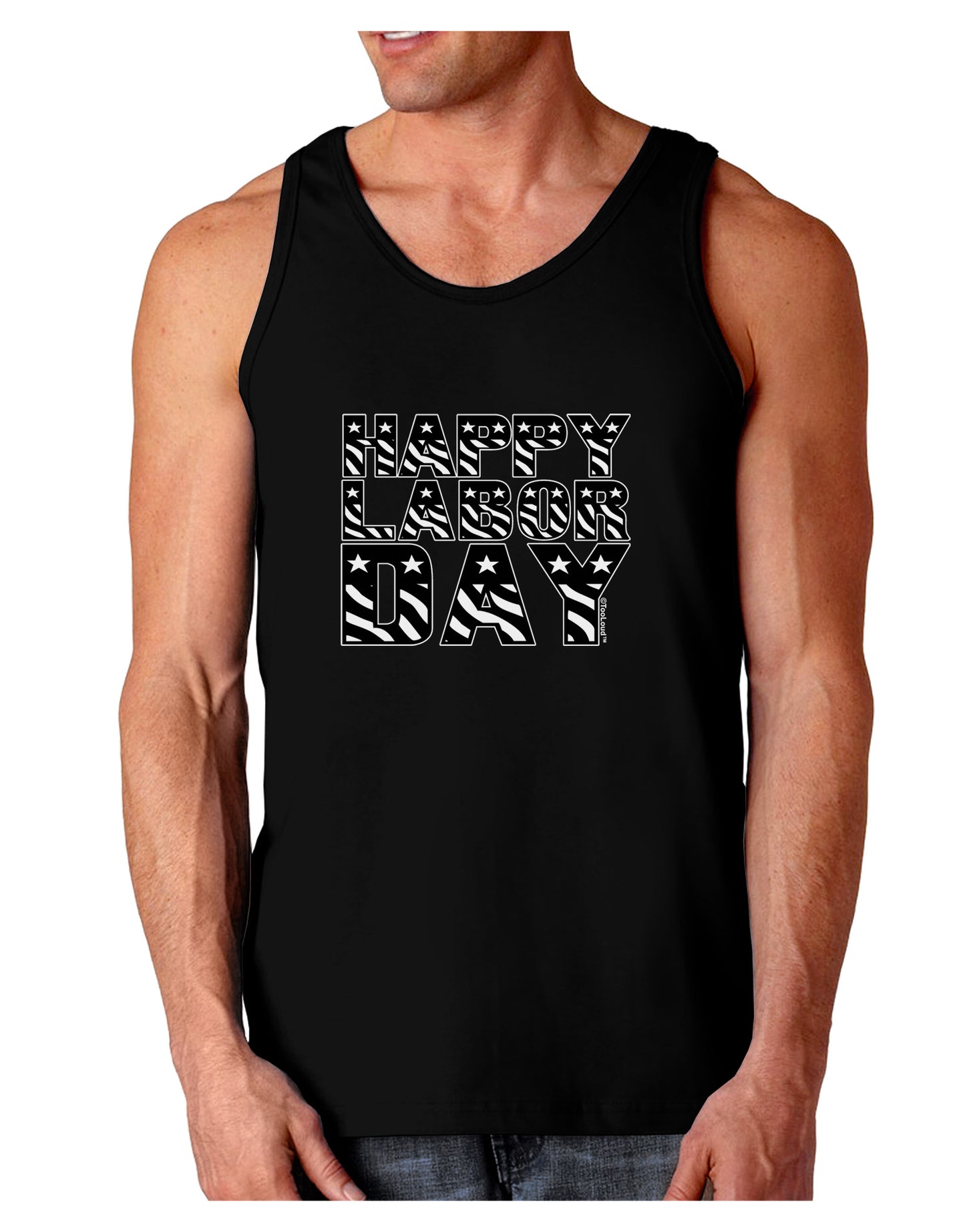 Happy Labor Day Text Dark Loose Tank Top-Mens Loose Tank Top-TooLoud-Black-Small-Davson Sales