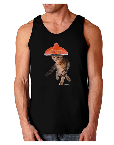 Cat with Pink Sombrero and Sunglasses Dark Loose Tank Top by TooLoud-Mens Loose Tank Top-TooLoud-Black-Small-Davson Sales