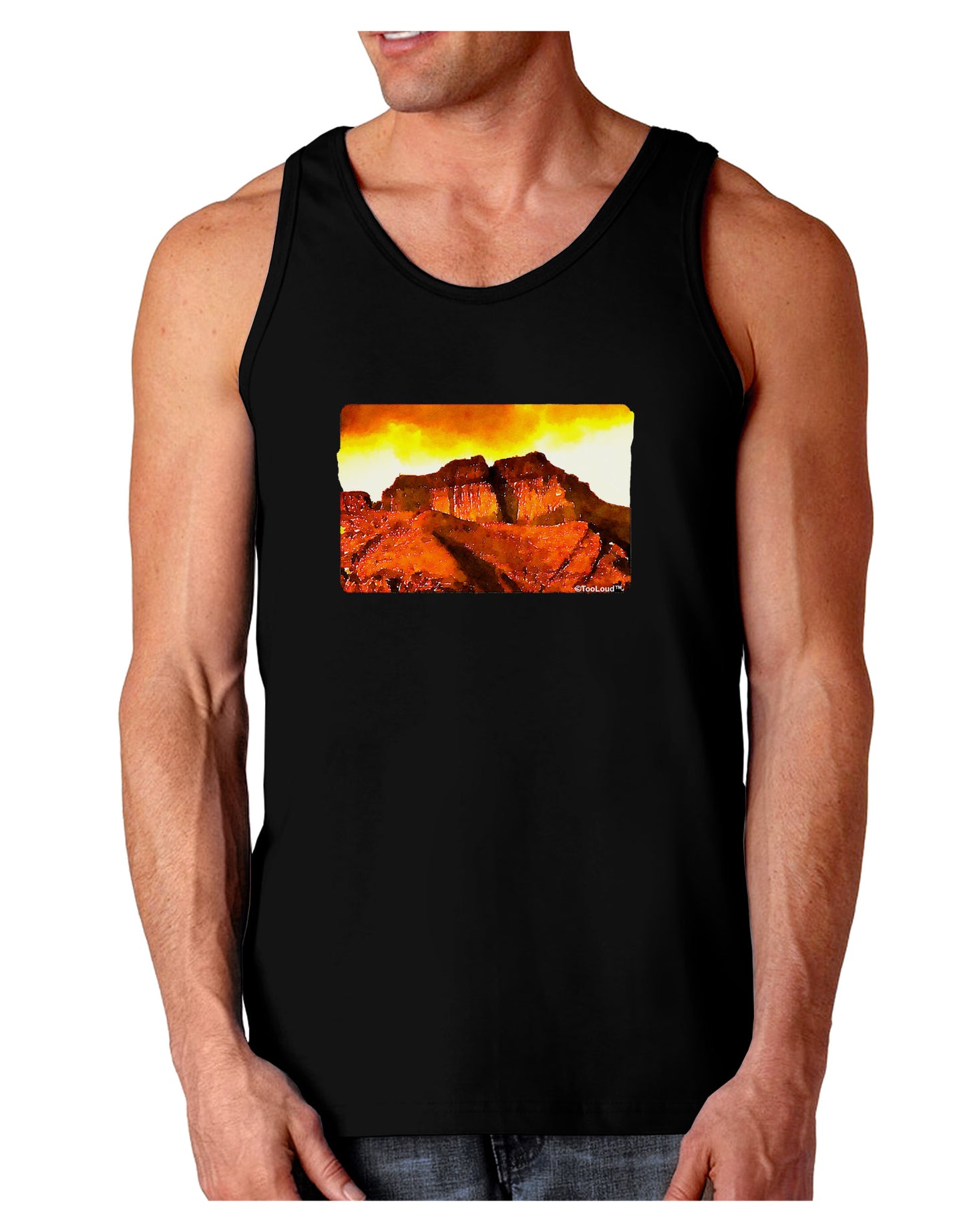 San Juan Mountain Range CO Dark Loose Tank Top-Mens Loose Tank Top-TooLoud-Black-Small-Davson Sales