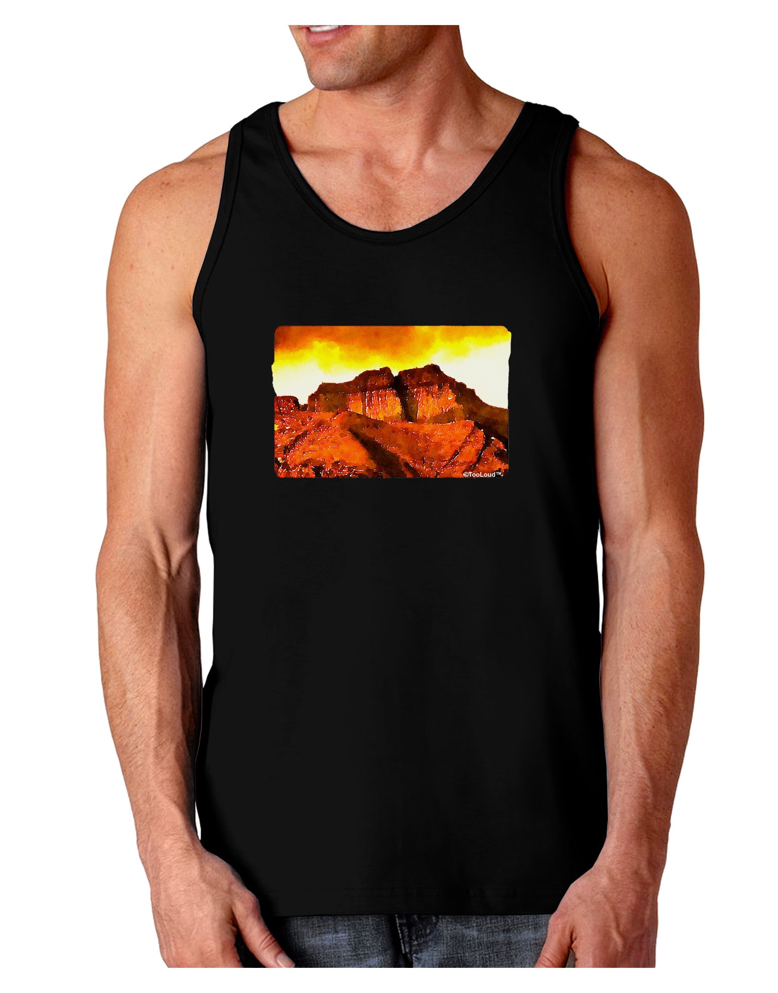San Juan Mountain Range CO Dark Loose Tank Top-Mens Loose Tank Top-TooLoud-Black-Small-Davson Sales