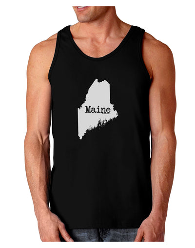 Maine - United States Shape Dark Loose Tank Top by TooLoud-Mens Loose Tank Top-TooLoud-Black-Small-Davson Sales