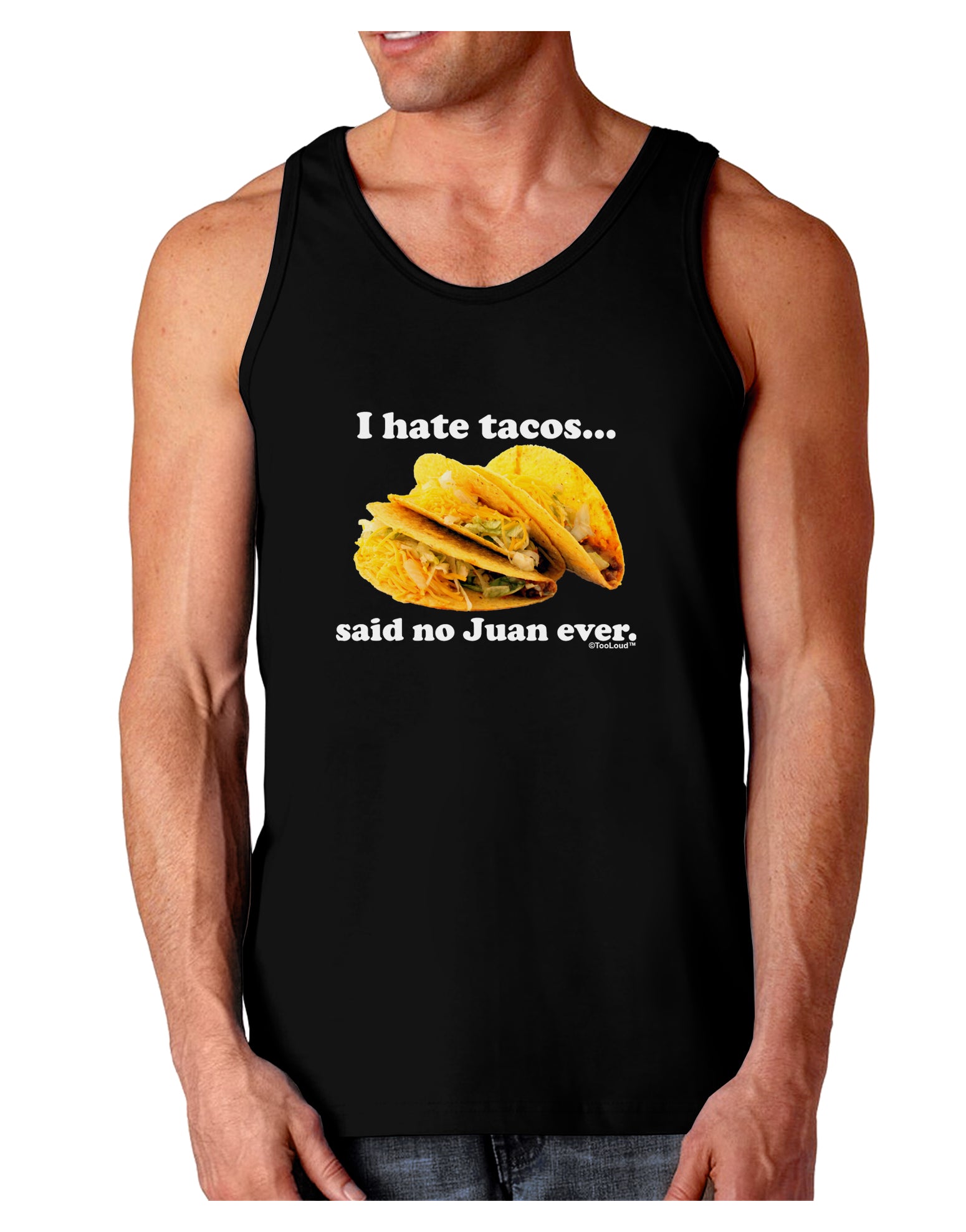 I Hate Tacos Said No Juan Ever Dark Loose Tank Top by TooLoud-Mens Loose Tank Top-TooLoud-Black-Small-Davson Sales