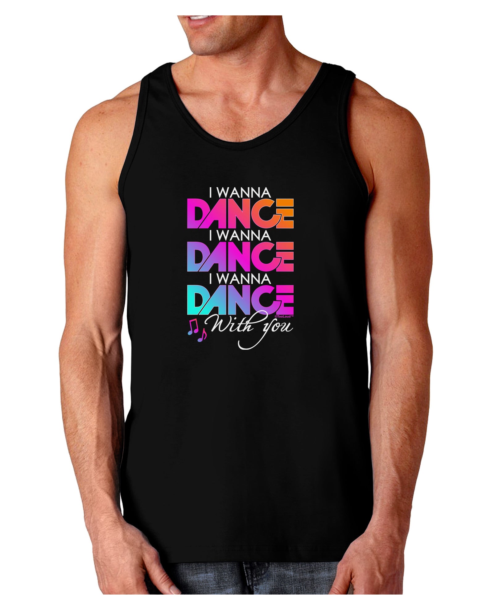 I Wanna Dance With You Dark Loose Tank Top-Mens Loose Tank Top-TooLoud-Black-Small-Davson Sales
