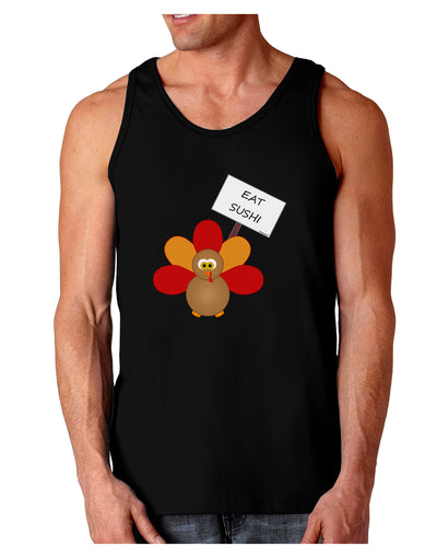 Eat Sushi Thanksgiving Turkey Dark Loose Tank Top-Mens Loose Tank Top-TooLoud-Black-Small-Davson Sales