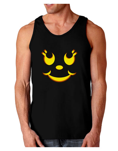 Cute Girl Jack O Lantern Pumpkin Face Dark Loose Tank Top-Mens Loose Tank Top-TooLoud-Black-Small-Davson Sales