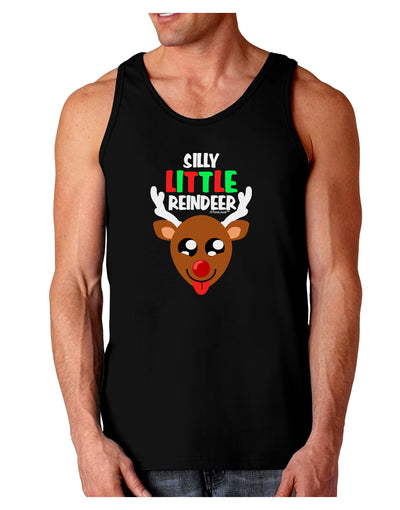 Silly Little Reindeer Matching Deer Dark Loose Tank Top-Mens Loose Tank Top-TooLoud-Black-Small-Davson Sales