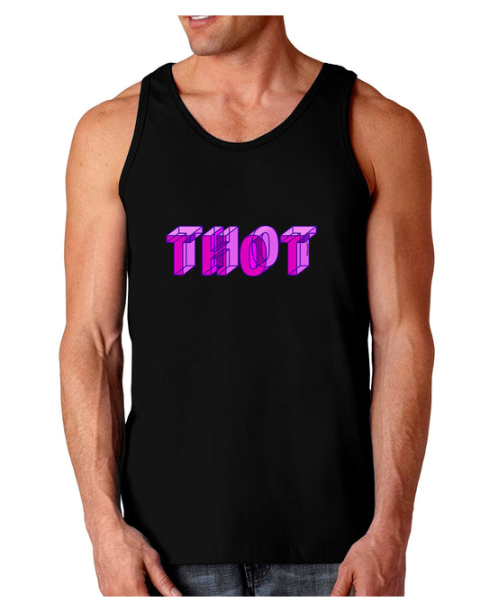 THOT Artistic Text Dark Loose Tank Top-Mens Loose Tank Top-TooLoud-Black-Small-Davson Sales