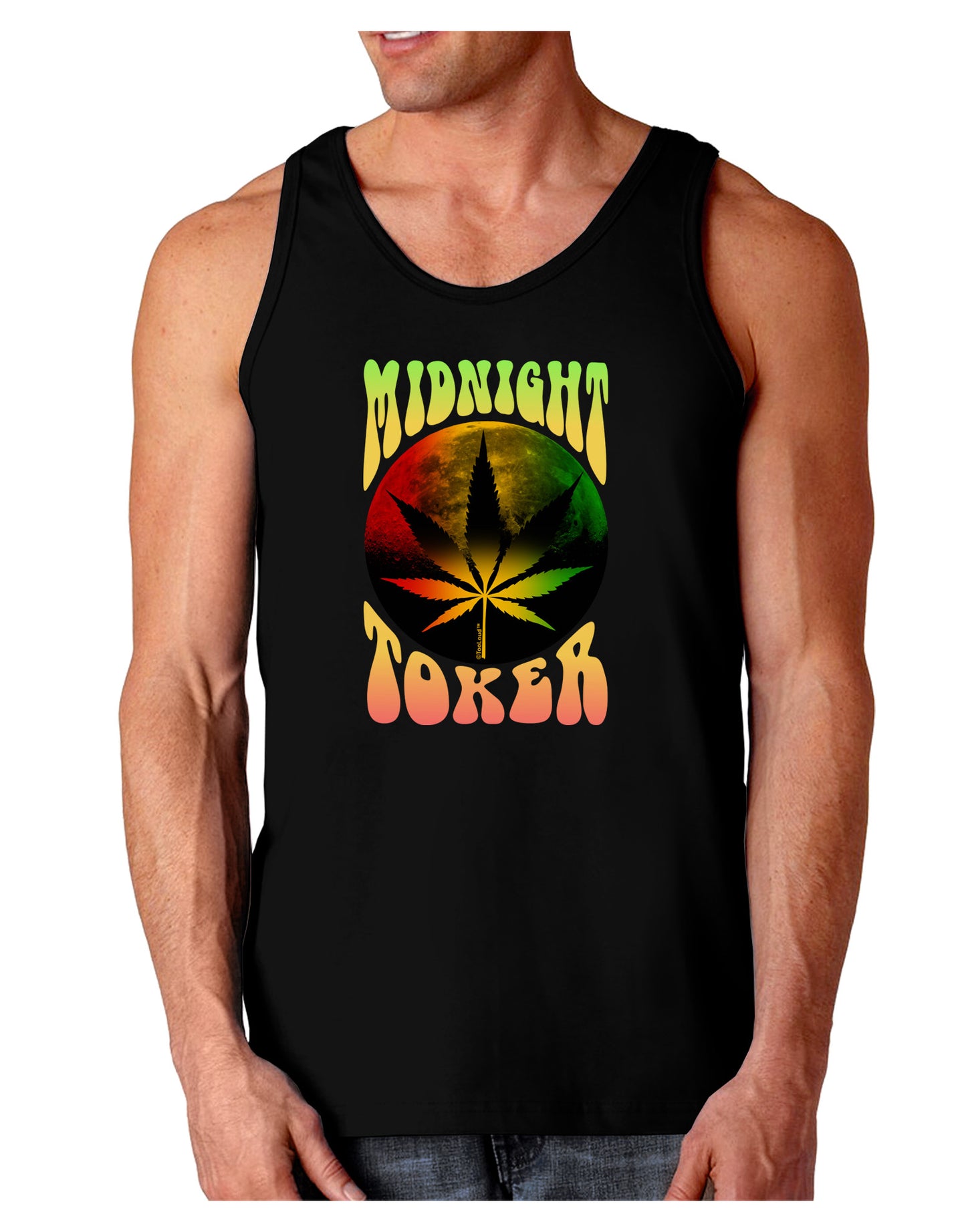 Midnight Toker Marijuana Dark Loose Tank Top-Mens Loose Tank Top-TooLoud-Black-Small-Davson Sales