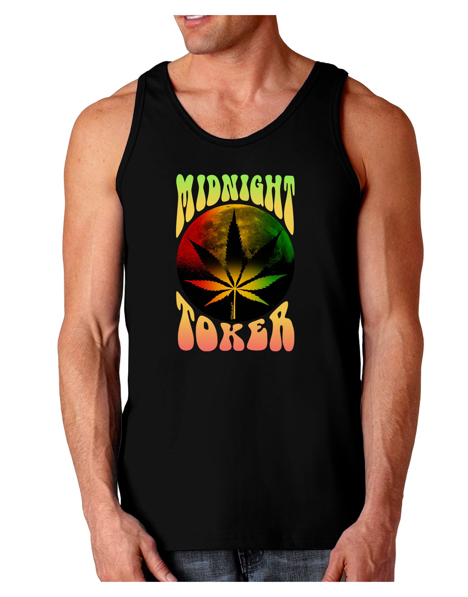 Midnight Toker Marijuana Dark Loose Tank Top-Mens Loose Tank Top-TooLoud-Black-Small-Davson Sales