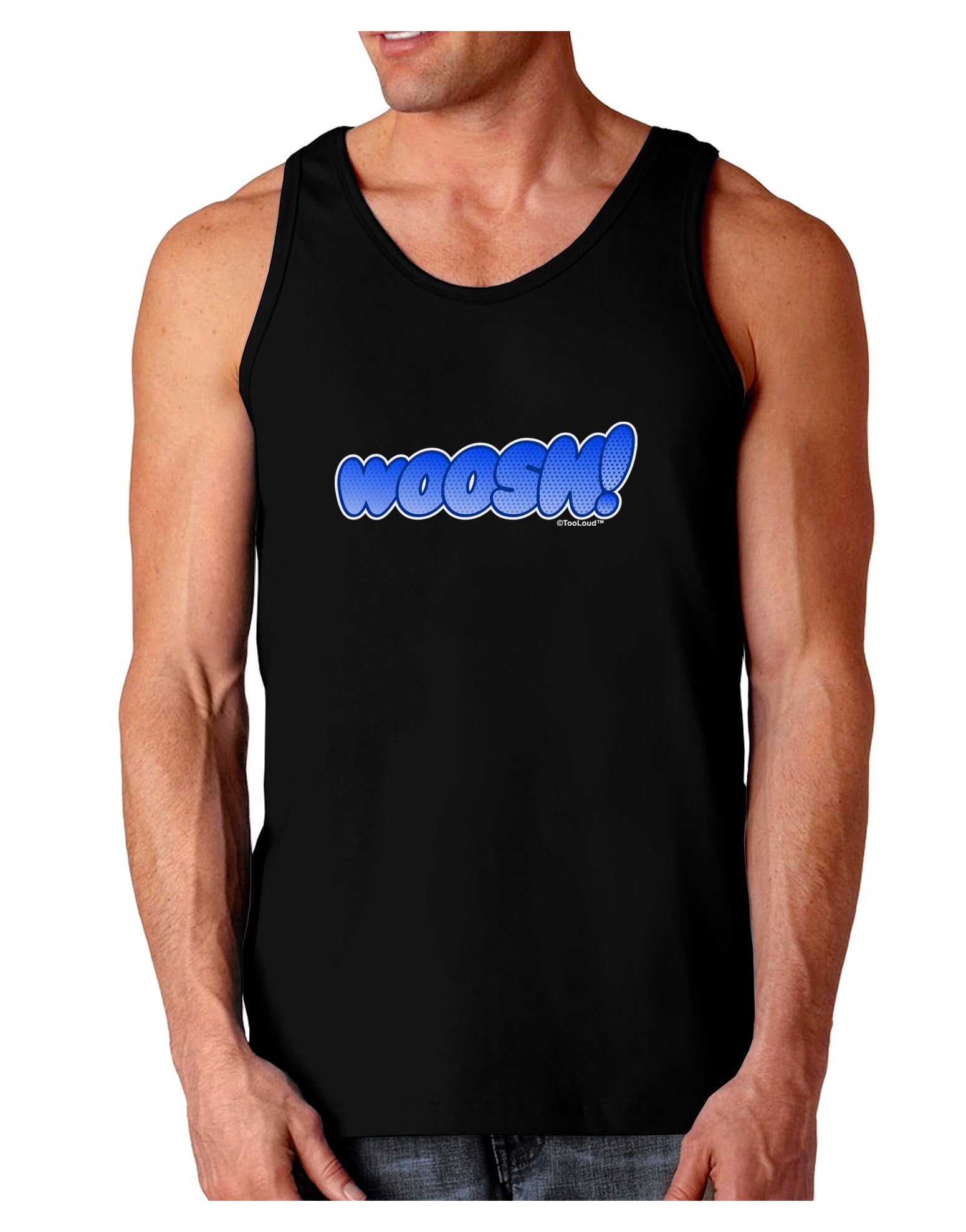 Onomatopoeia WOOSH Dark Loose Tank Top-Mens Loose Tank Top-TooLoud-Black-Small-Davson Sales