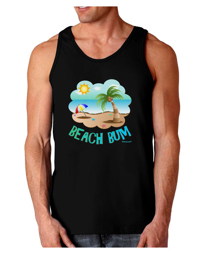 Fun Summer Beach Scene - Beach Bum Dark Loose Tank Top by TooLoud-Mens Loose Tank Top-TooLoud-Black-Small-Davson Sales