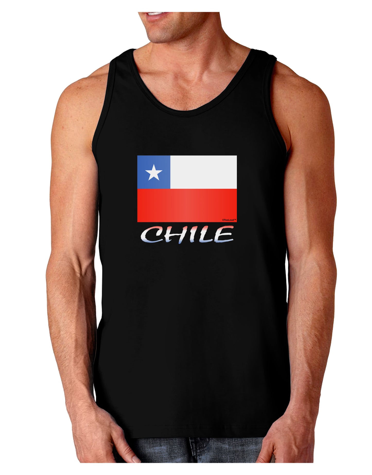 Chile Flag Dark Loose Tank Top-Mens Loose Tank Top-TooLoud-Black-Small-Davson Sales