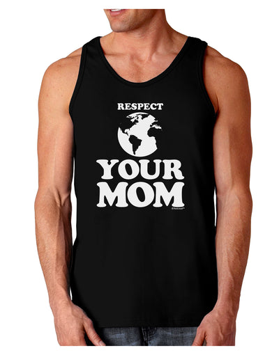 Respect Your Mom - Mother Earth Design Dark Loose Tank Top-Mens Loose Tank Top-TooLoud-Black-Small-Davson Sales