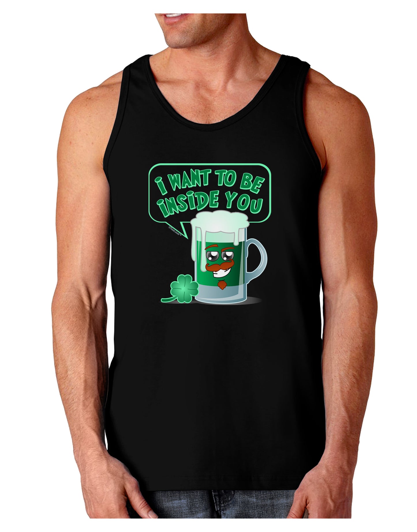 Green Beer - Inside You Dark Loose Tank Top-Mens Loose Tank Top-TooLoud-Black-Small-Davson Sales