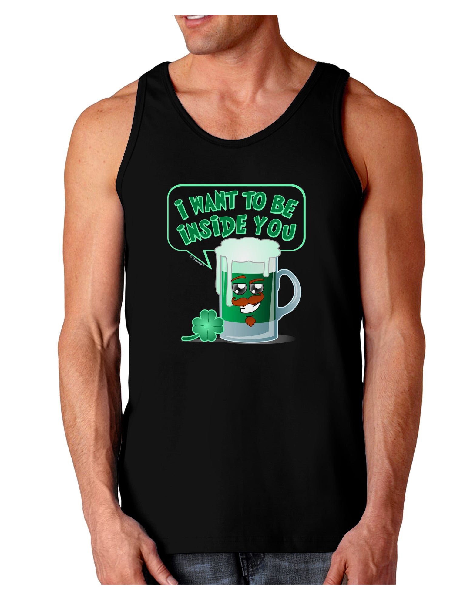 Green Beer - Inside You Dark Loose Tank Top-Mens Loose Tank Top-TooLoud-Black-Small-Davson Sales